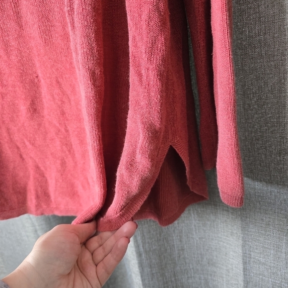 Eileen Fisher Pink Coral Silk Lightweight Sweater Size XL - Picture 2 of 6